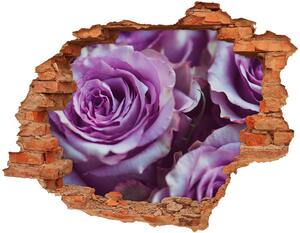 Fototapet un zid spart cu priveliște Trandafiri mov