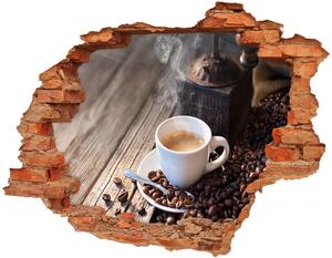 Fototapet 3D gaură în perete Cafeaua de dimineață