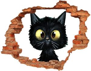 Autocolant 3D gaura cu priveliște Ilustrarea unei pisici