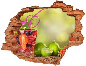Autocolant un zid spart cu priveliște cocktail de fructe