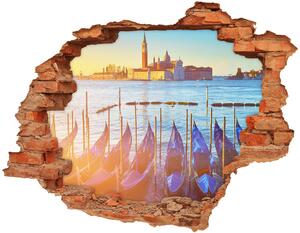 Fototapet un zid spart cu priveliște caramida Veneția