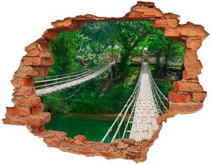 Autocolant gaură 3D Pod peste râul