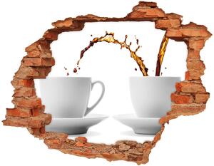 Fototapet 3D gaură în perete Turnând cafea