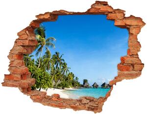 Autocolant un zid spart cu priveliște Plaja din Caraibe