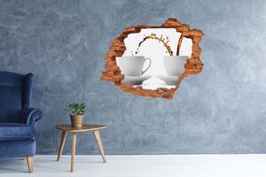 Fototapet 3D gaură în perete Turnând cafea