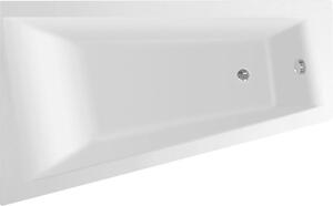 Aqualine Aqualine, cada METUJE 160x100x42cm, stanga, fara picioare, alba, G2610