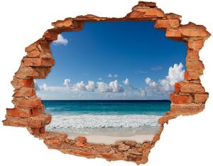 Autocolant 3D gaura cu priveliște plaja Seychelles
