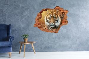Autocolant 3D gaura cu priveliște tigru bengalez