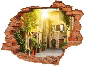 Autocolant 3D gaura cu priveliște străzile italiene