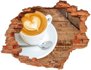 Autocolant de perete gaură 3D Cafea într-o ceașcă