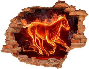 Fototapet un zid spart cu priveliște Calul în flăcări