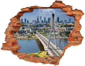 Fototapet 3D gaură în perete Varșovia, Polonia