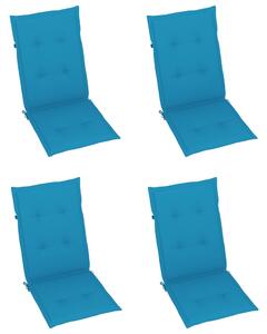 Perne scaun spătar înalt, 4 buc., albastru, 120x50x3 cm, textil