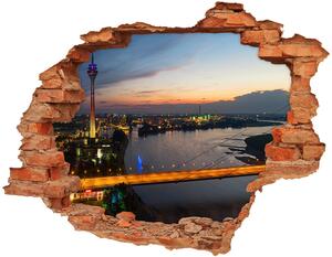 Fototapet un zid spart cu priveliște Dusseldorf, Germania