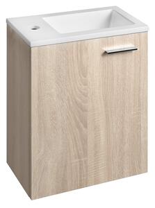 Aqualine Aqualine, dulap ZOJA cu chiuveta ceramica 40x22 cm, stejar platinat, 51049DP-01