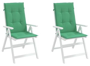 Perne scaun cu spătar înalt, 2 buc., verde, 120x50x3 cm, textil