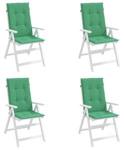 Perne scaun cu spătar înalt, 4 buc., verde, 120x50x3 cm, textil