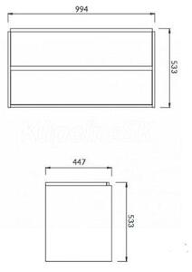 Cersanit - SET B106 dulap Crea + chiuveta Crea 100, Alb, S801-280