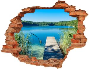 Fototapet un zid spart cu priveliște Pier pe lac