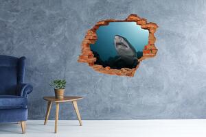 Autocolant gaură 3D rechin mare