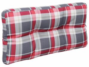 Pernă de paleți, roșu carouri, 80x40x12 cm, material textil