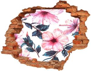 Autocolant un zid spart cu priveliște flori de hibiscus