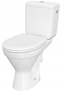 Cersanit Cersania SimpleOn 010 - WC combi 3/6l + scaun cu inchidere lenta din duroplast, deșeuri orizontale, alb, K11-2339