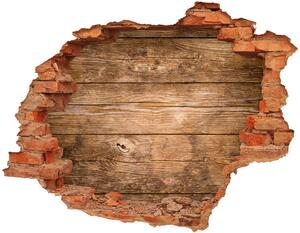 Fototapet 3D gaură în perete Fundal de lemn