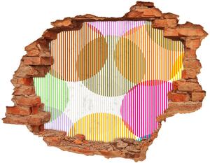 Autocolant un zid spart cu priveliște cercuri colorate