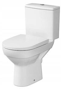 Cersanit CITY - WC combi + scaun antibacterian cu funcție de închidere lentă, deșeuri orizontale, alimentare cu apă din laterala rezervorului, K35-035