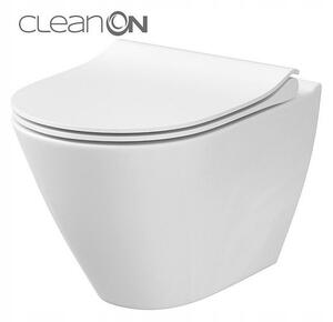 Cersanit City Oval CleaOn, vas WC montat pe perete fără scaun, alb, K35-025