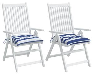 Perne de scaun, 2 buc., albastru&alb, 50x50x7 cm, textil oxford