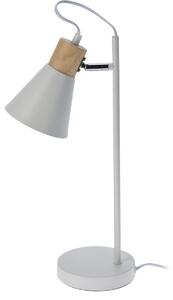 Lampă de masă din metal cu bază din lemn Solano alb, 14 x 47 cm