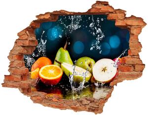Autocolant de perete gaură 3D Fructele si apa