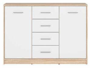 Comoda sonoma/alb NEPO PLUS, 118,5X34X84 CM