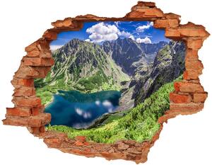 Fototapet 3D gaură în perete Negru iaz Tatry