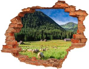 Fototapet un zid spart cu priveliște Oi în munții Tatra