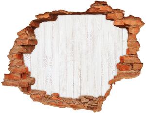 Autocolant de perete gaură 3D Un perete deteriorat cu finisaj din lemn