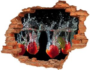 Autocolant 3D gaura cu priveliște Căpșune sub apă