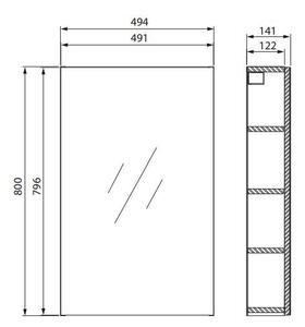 Cersanit City, dulap oglinda 50x14x80 cm, alb, S584-023-DSM