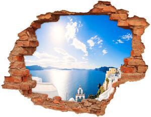 Fototapet 3D gaură în perete Santorini, Grecia