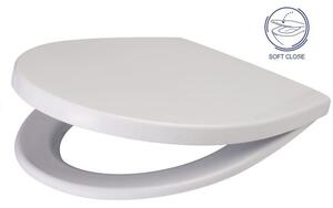 Scaun WC Cersanit Delfi cu cadere lenta, alb, K98-0073