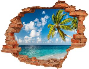 Autocolant de perete gaură 3D plaja Maldive