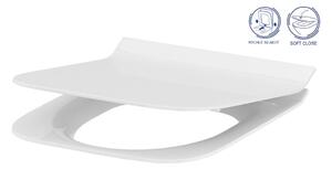 Scaun toaleta Cersanit Crea patrat duroplast / antibacterian, alb, K98-0178