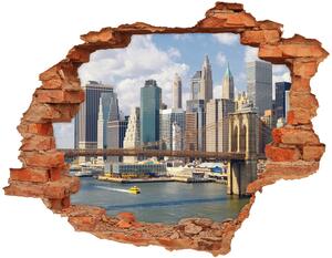 Autocolant 3D gaura cu priveliște Manhattan New York City