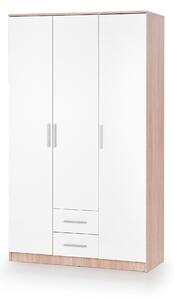 Dulap LIMA S-3, alb/sonoma, 120x52x205 cm
