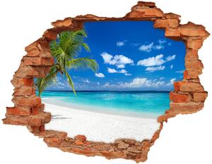 Autocolant gaură 3D plaja tropicala