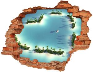 Fototapet 3D gaură în perete Inima insulă în formă