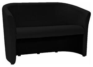 Canapea fixa TM-2 piele ecologica neagra/wenge, 126x60x76