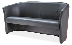 Canapea fixa TM-3 piele ecologica neagra/wenge, 160x60x76
